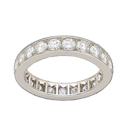 Bague Alliance en platine et diamants - Castafiore