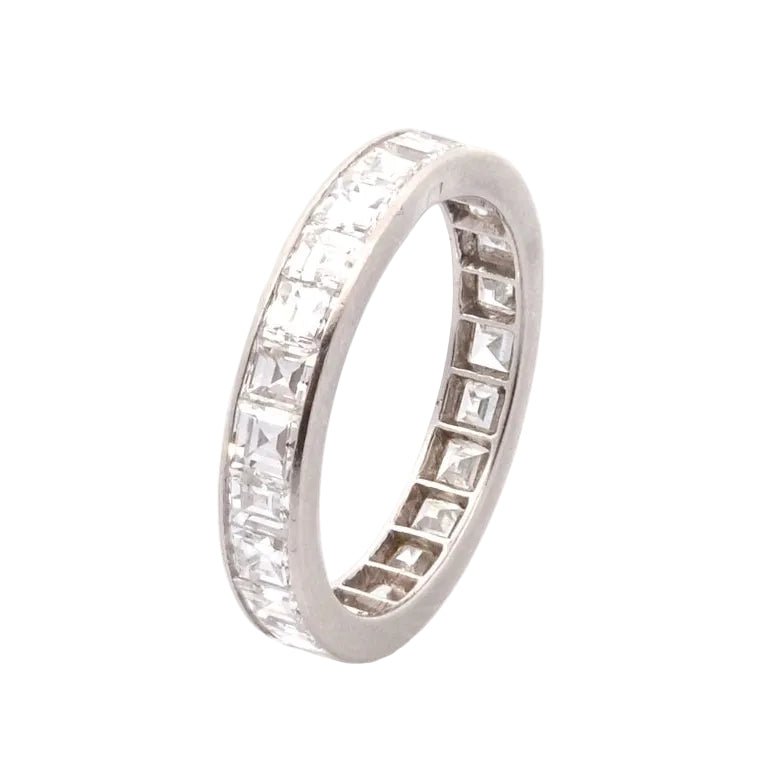 Bague Alliance en platine et diamants - Castafiore