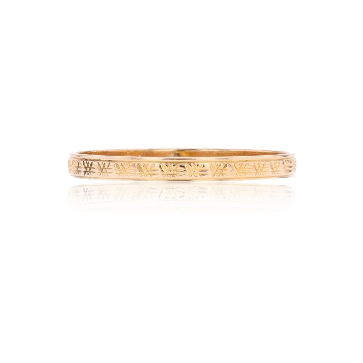 Bague alliance fine ciselée en or rose - Castafiore