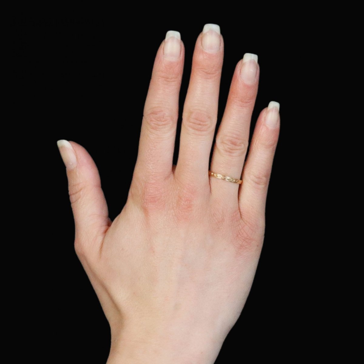Bague alliance fine ciselée en or rose - Castafiore
