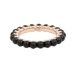 Bague Alliance GINETTE NY "Maria" en or rose et onyx - Castafiore