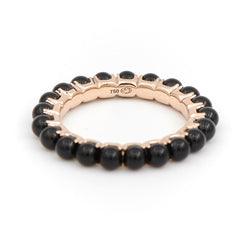 Bague Alliance GINETTE NY "Maria" en or rose et onyx - Castafiore