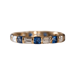 Bague Alliance MAUBOUSSIN en or jaune, saphirs et diamants