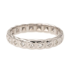 Bague Alliance Or blanc Diamant - Castafiore