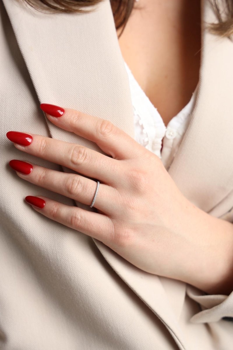 Bague Alliance Or blanc Diamant - Castafiore