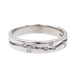 Bague Alliance Or blanc Diamant - Castafiore