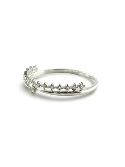 Bague alliance or blanc et diamants 0,12 ct - Castafiore