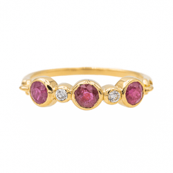 Bague Alliance Or jaune Rubis - Castafiore