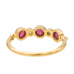 Bague Alliance Or jaune Rubis - Castafiore