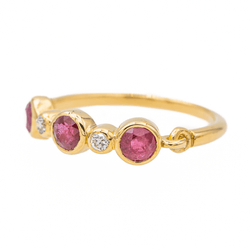 Bague Alliance Or jaune Rubis - Castafiore