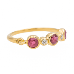 Bague Alliance Or jaune Rubis - Castafiore