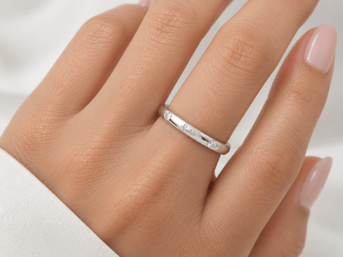 Bague Alliance POMELLATO "Lucciole" en or blanc et diamant - Castafiore