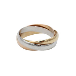 Bague Alliance "Trinity" en or blanc, or jaune et or rose - Castafiore