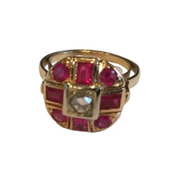 Bague Ancienne 2 Ors Diamant - Castafiore
