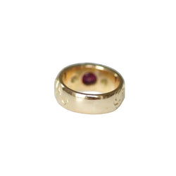 Bague ANCIENNE Bandeau en or jaune rubis et diamants - Castafiore