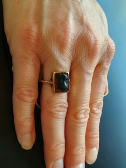 Bague Ancienne Camée Agate Guerrier Grec - Castafiore