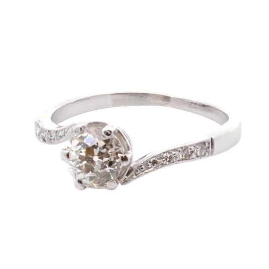 Bague ANCIENNE Diamant en or blanc - Castafiore