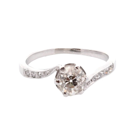 Bague ANCIENNE Diamant en or blanc - Castafiore