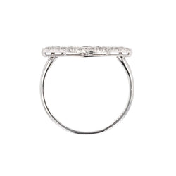 Bague ancienne navette diamants taillés en rose et saphirs - Castafiore