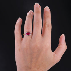 Bague ancienne or et rubis de synthèse - Castafiore