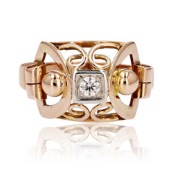 Bague ancienne rétro diamant - Castafiore