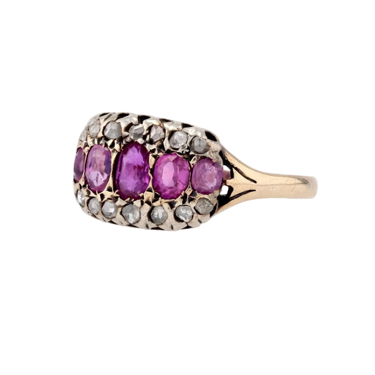 Bague ancienne rubis diamants - Castafiore