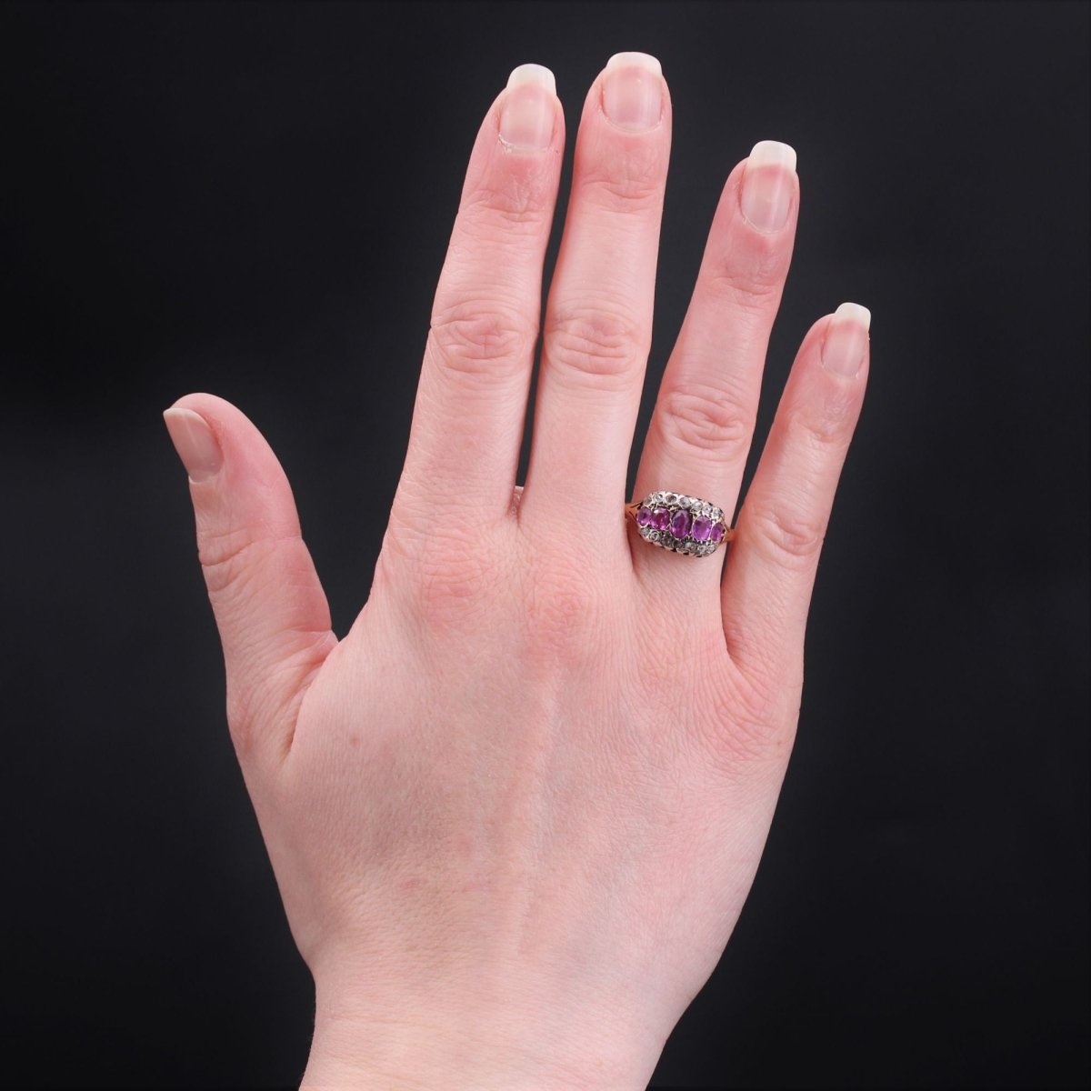 Bague ancienne rubis diamants - Castafiore