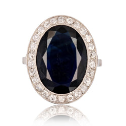 Bague ancienne saphir diamants - Castafiore