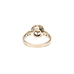 Bague ancienne, solitaire diamant en serti illusion, en or blanc et platine - Castafiore