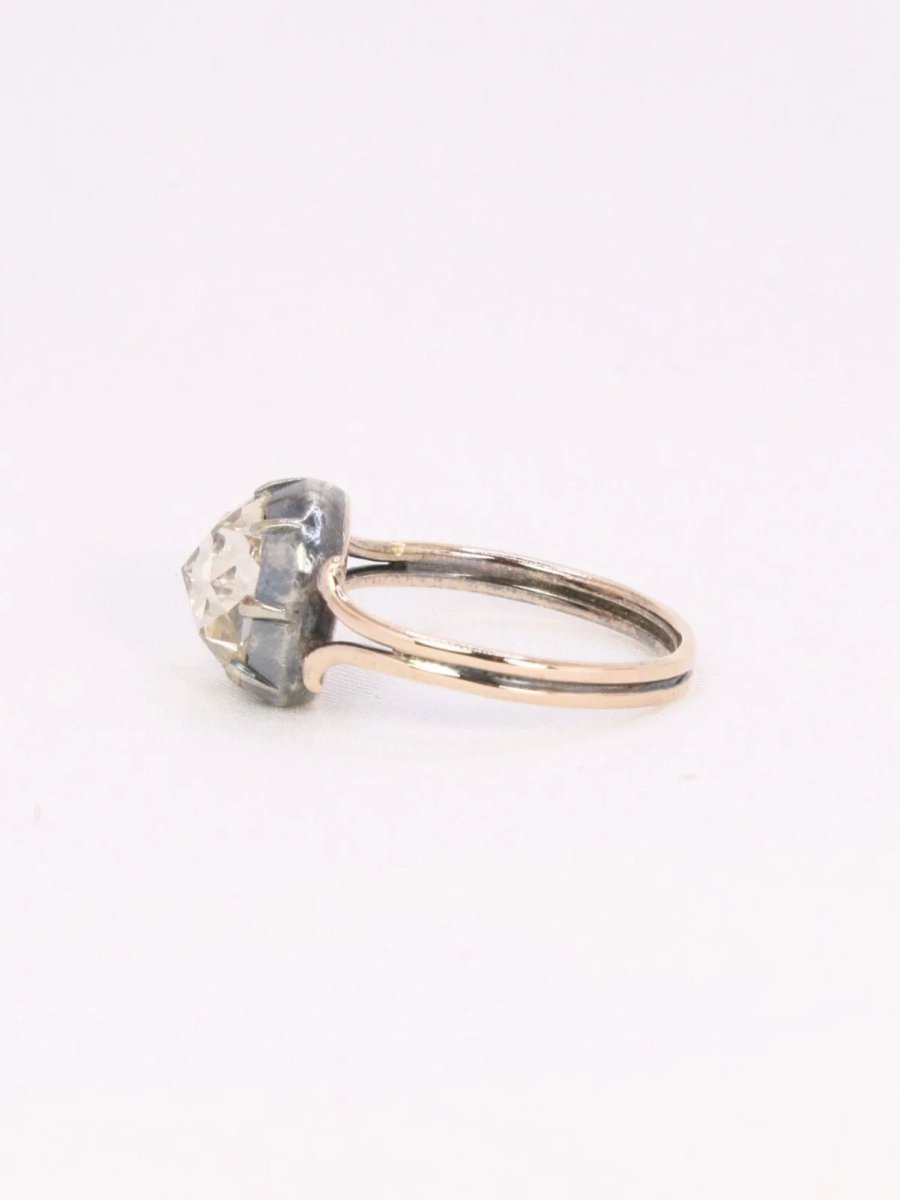 Bague ancienne solitaire diamant taille rose 1,6 ct - Castafiore