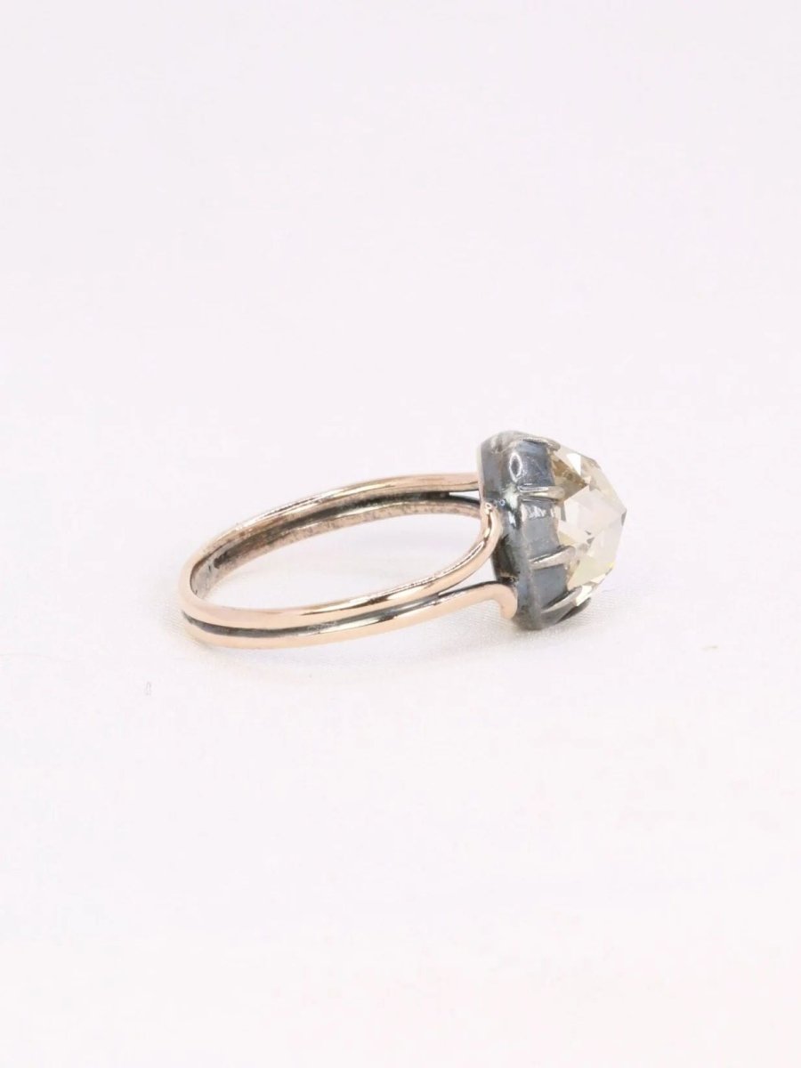 Bague ancienne solitaire diamant taille rose 1,6 ct - Castafiore