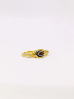 Bague antique intaille romaine sur agate figurant Athena de profil - Castafiore