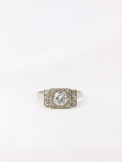 Bague Art - déco à gradins en or et diamants - Castafiore