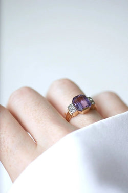 Bague Art Déco améthyste et diamants - Castafiore
