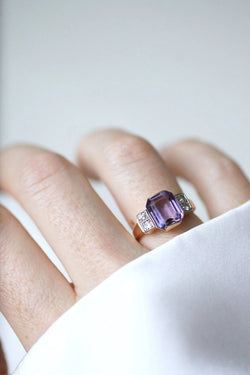 Bague Art Déco améthyste et diamants - Castafiore