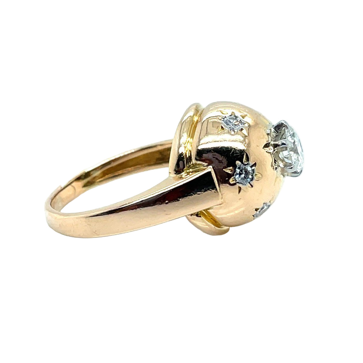 Bague Art Déco Constellation en or jaune et platine avec diamants - Castafiore