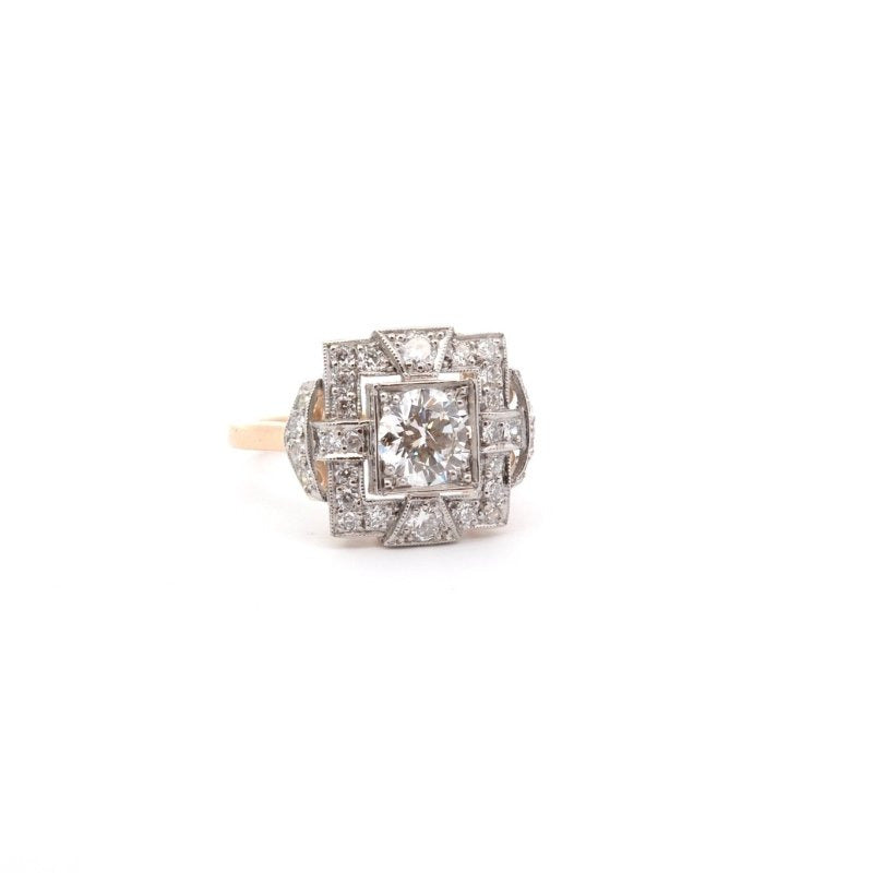 Bague art déco diamant 1,06cts F/SI2 - Castafiore