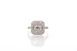 Bague art déco diamants en or jaune 18k et platine - Castafiore