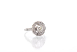 Bague art déco d'occasion diamants en platine - Castafiore