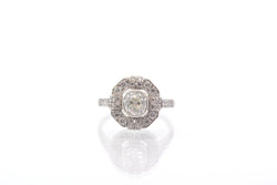 Bague art déco d'occasion diamants en platine - Castafiore