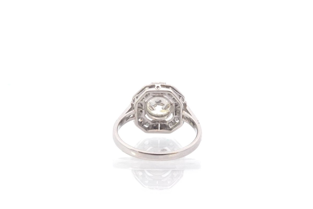 Bague art déco d'occasion diamants en platine - Castafiore