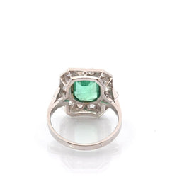 Bague art déco émeraude de 2,22cts et diamants - Castafiore