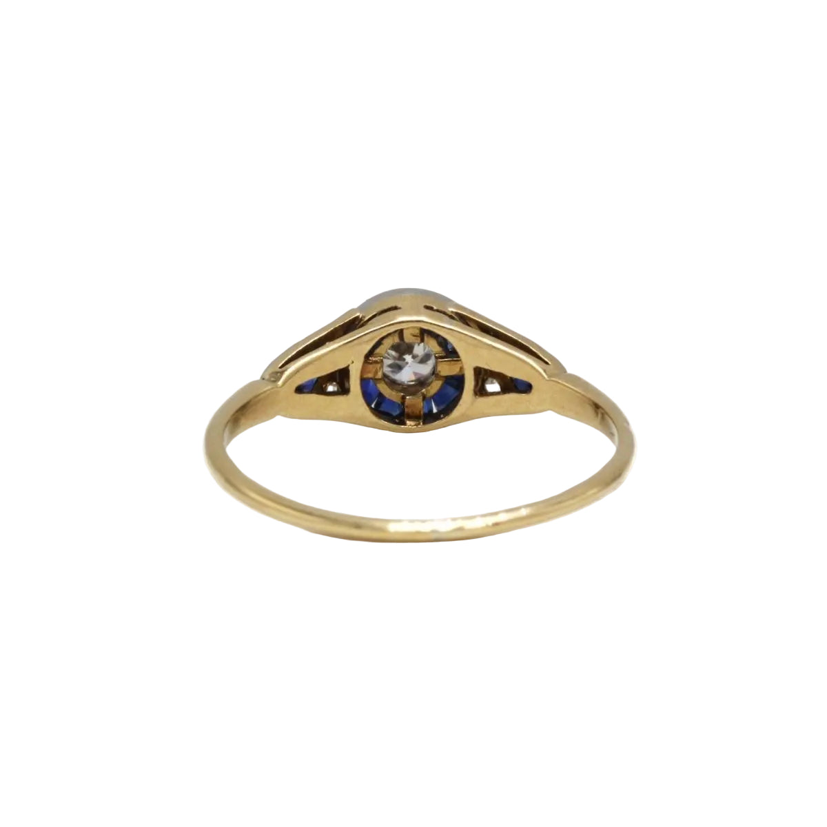 Bague ART DECO en or 750 diamants et saphirs - Castafiore