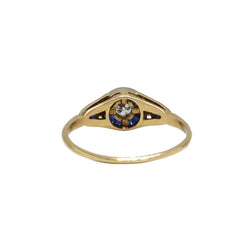 Bague ART DECO en or 750 diamants et saphirs - Castafiore