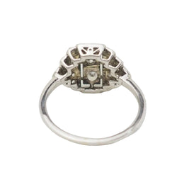 Bague Art Déco en or blanc, platine et diamants - Castafiore