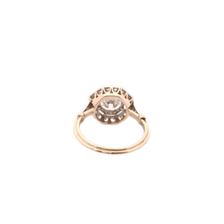 Bague Art Déco en or jaune, platine et diamants - Castafiore