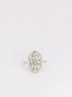 Bague Art - Déco en or, platine et diamants - Castafiore