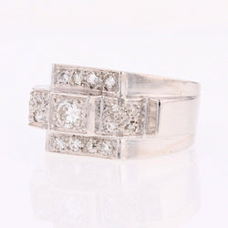 Bague art déco en platine et diamants - Castafiore