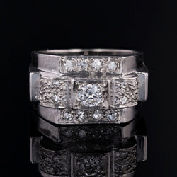 Bague art déco en platine et diamants - Castafiore