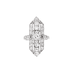 Bague Art Déco en platine et diamants - Castafiore